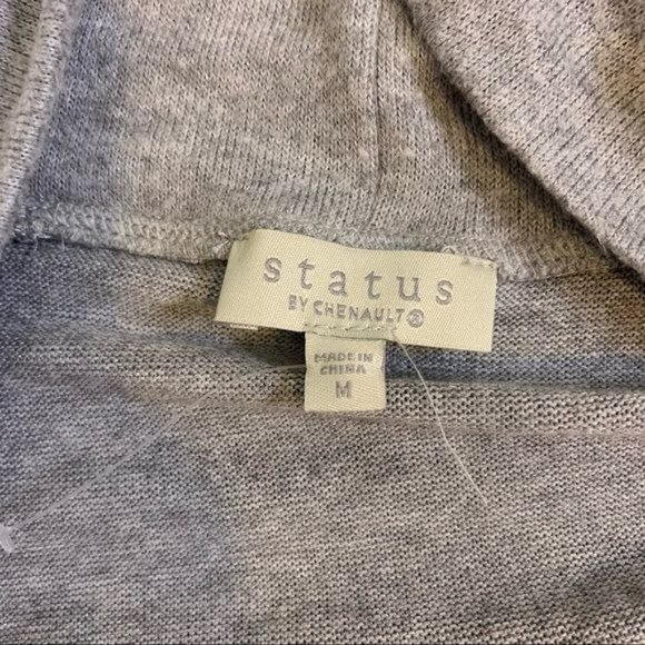 NEW Status by Chenault Charcoal Grey Dip Dye Ombre Open Front Cardigan Medium - Picture 9 of 10